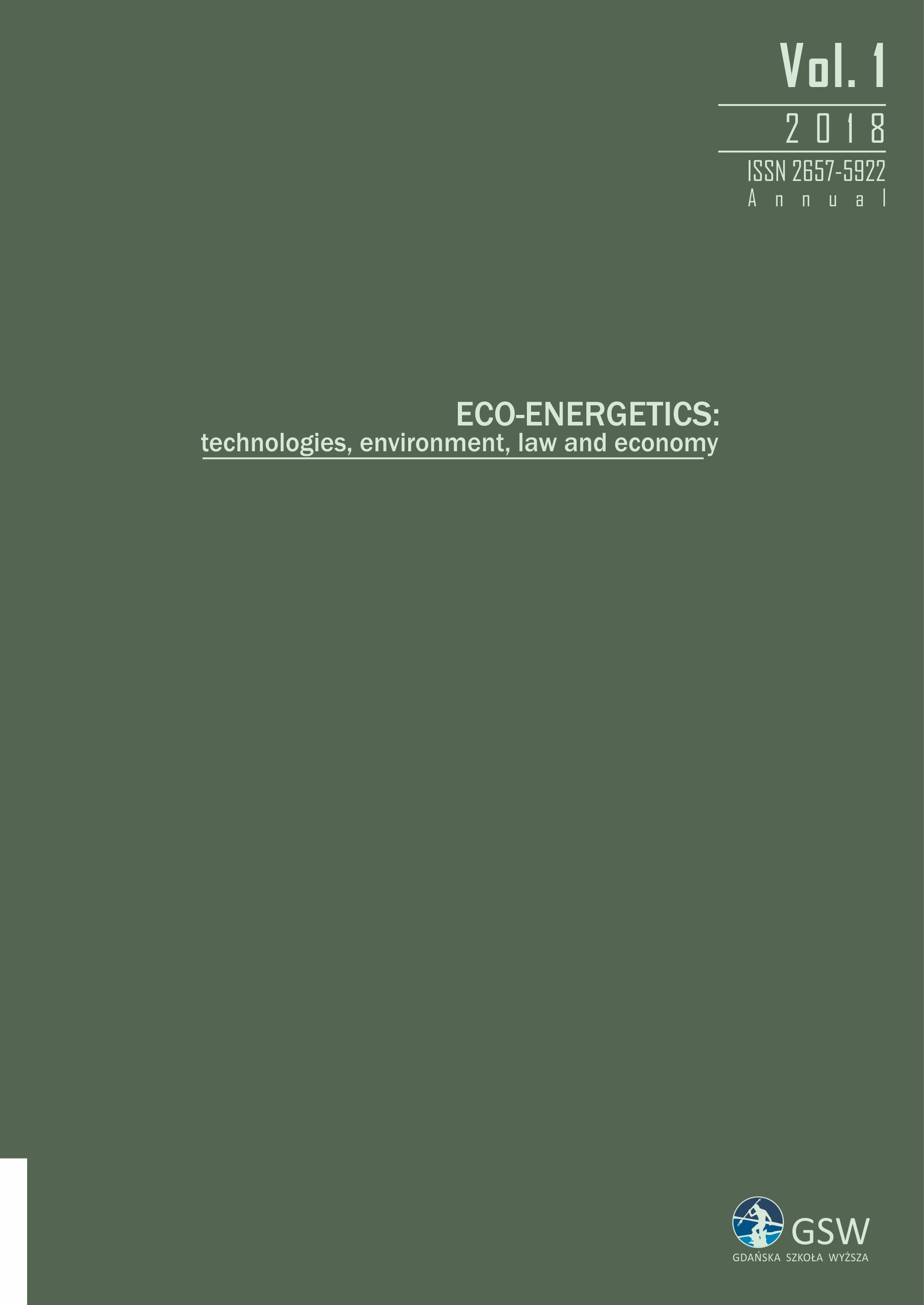 Eco-Energetics, vol. 1 - pierwsza strona okładki